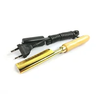 

Metal Brass Teeth Press Comb,Hair Styling tools Straightener wooden handle High Heat Electric Pressing Hot hair Comb