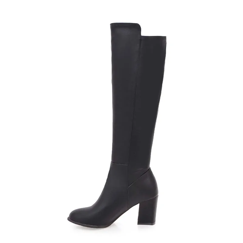 

Autumn and winter New Style round head High heels Side Zipper ladies'knee boots