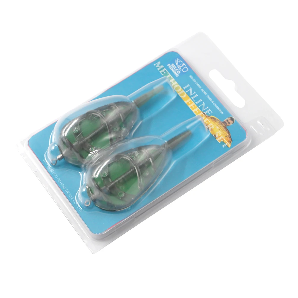 

China wholesale method feeder fishing without mould feeder set, Green paint