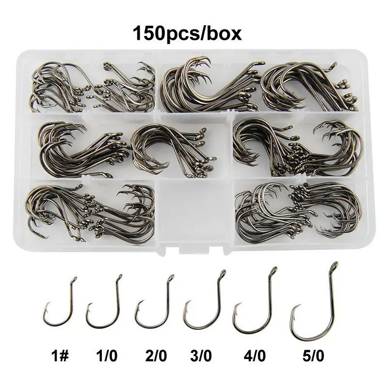 

150pcs/box High Carbon Steel Octopus Fishing Hooks 7384 Strong Custom Offset Sport Circle Hook