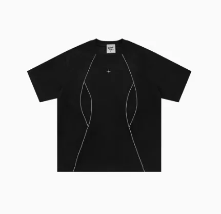Customs-Free Custom Garment Dye Vintage Wash Tshirts Streetwear Stripe Tshirt
