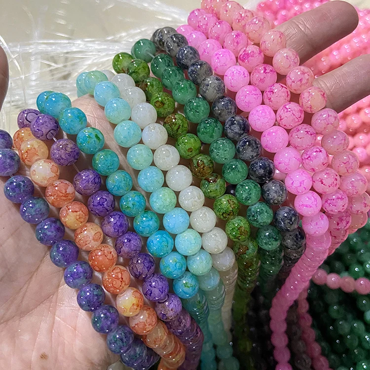 

stock for sale glass beads supplier 8mm glass beads wholesale bulk glass beads for necklaces, Any color is available