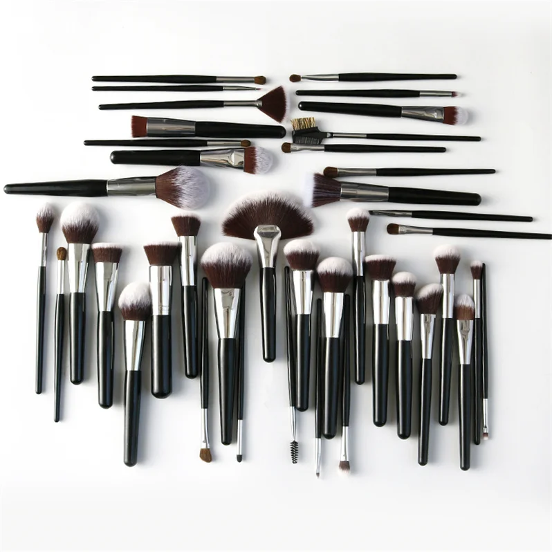 

ZNY Wholesale High quality 40 pcs makeup brush set Professional Big Powder Foundation Fan brush Natural Hair makeup brushes