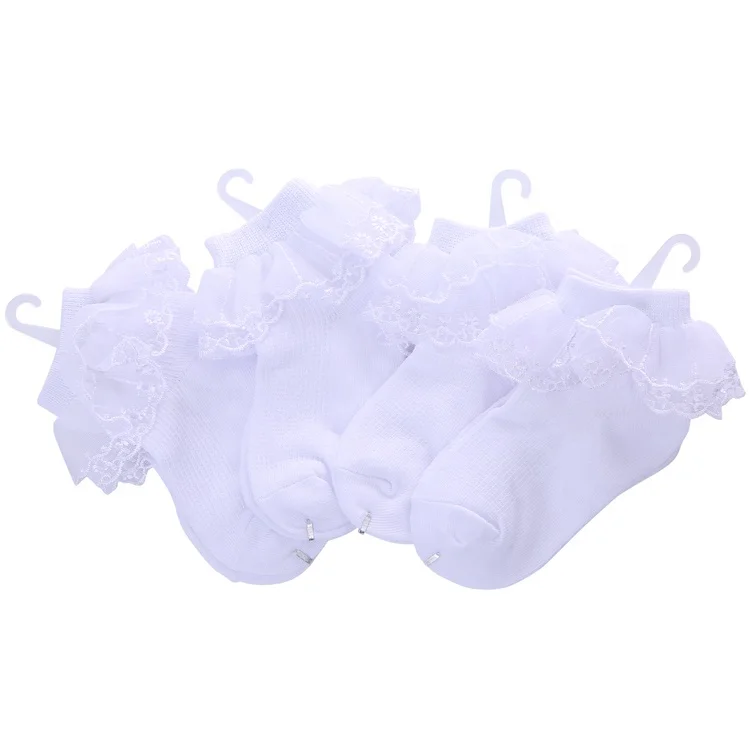 

white lace children school students dancing socks