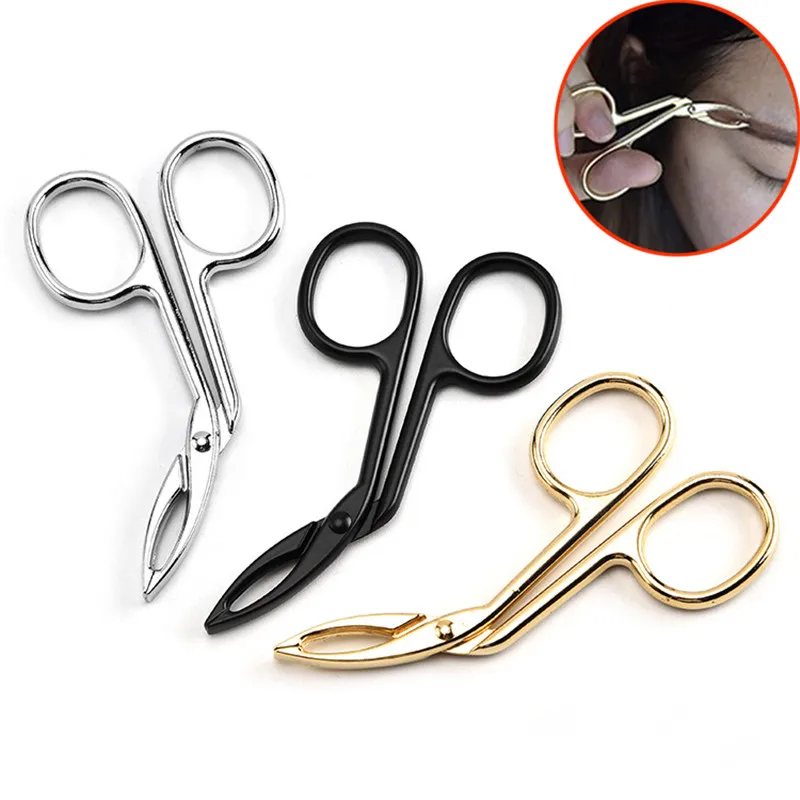 

Hot Sale Practical Eyebrow Tweezers Face Hair Removal Make Up Scissors Durable Metal Cosmetic Trimmer Eyelash Clipper For Beauty