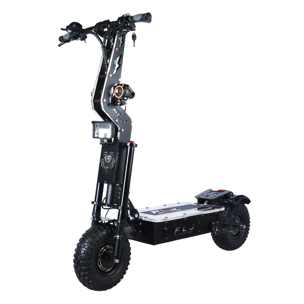

FLJ 14inch Fat off road tire fast scooter 60v 72v 8000w dual motor top powerful electric mobility scooter 90-100km/h, Black