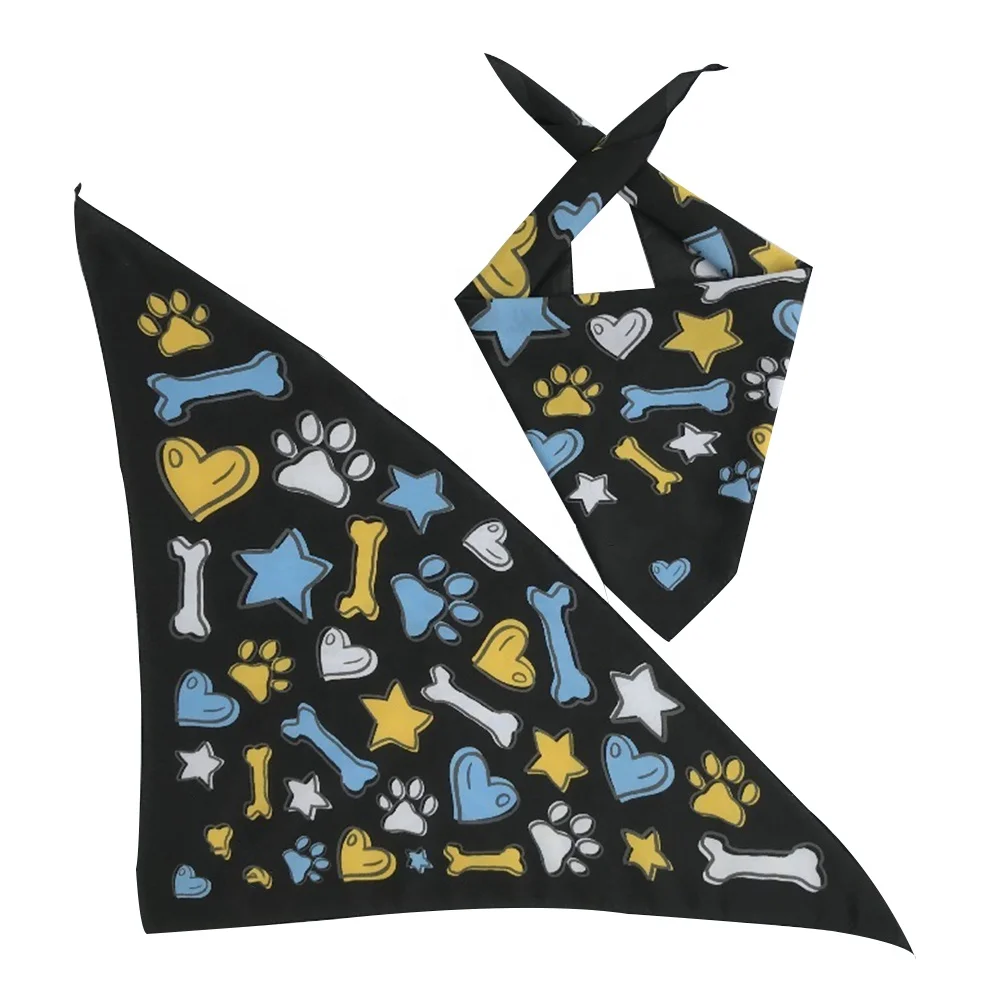 

China factory cheap printed custom 100% cotton personalized pet triangle dog bandana scarf, Customized color