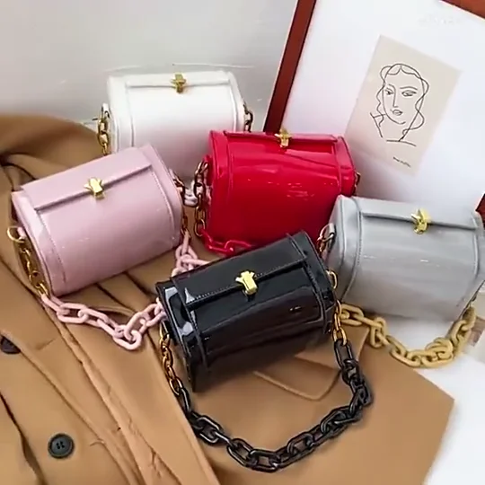 

2021 New French lady handbags ladies chain box hand bags popular mini purses for women