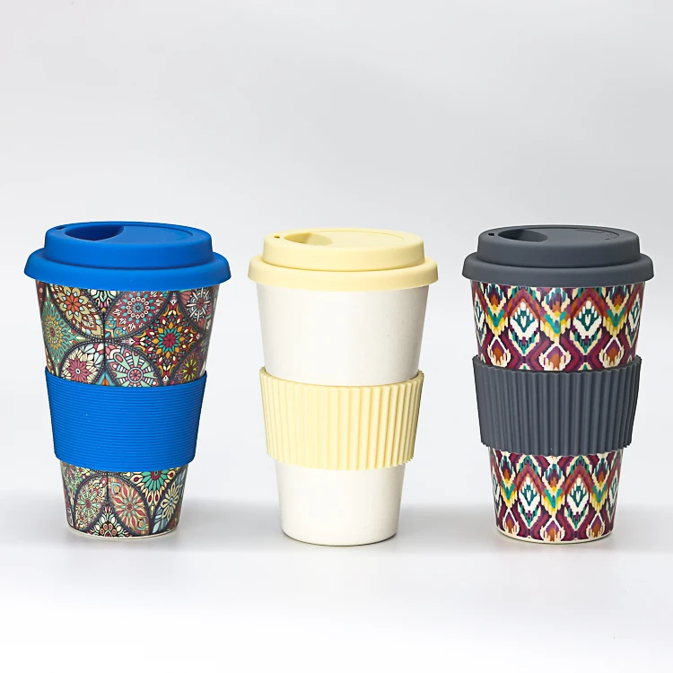 

Biodegradable Wheat Straw Bamboo Fibre Coffee Cup Reusable Coffee Mug 2020 New Arrivals, Customized