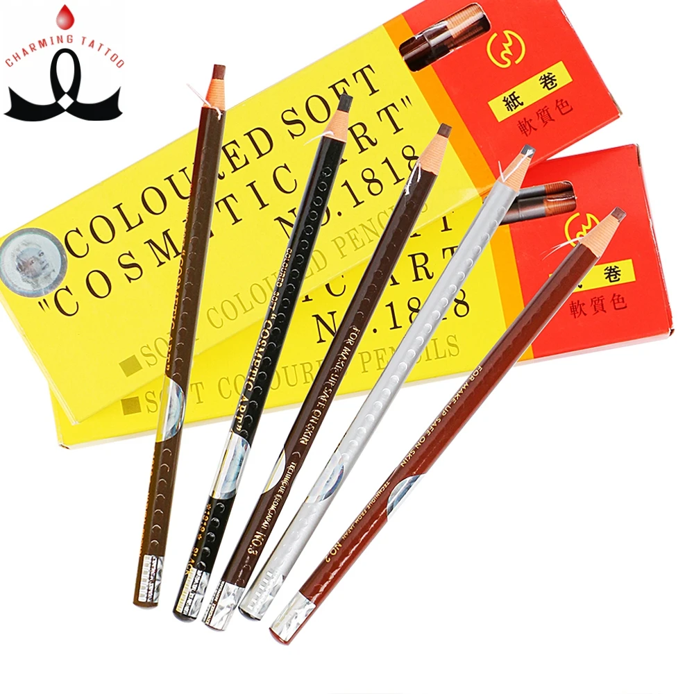 

Factory Supply Microblading Eyebrow Pencil Permanent Makeup Waterproof Pencil for Eyebrow Tattoo, Nature brown, light brown, white, brown, gray, black