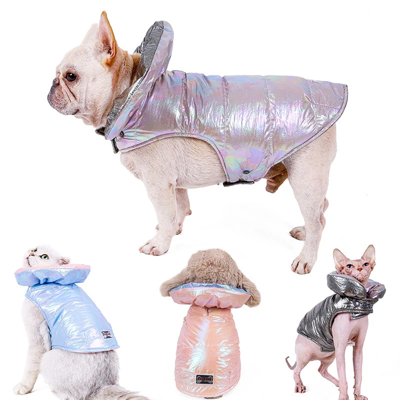 

Reversible Dog Coat Doggie Puppy Down Jacket Hoodie Coat Pet Clothes Warm Clothing for Small Dogs Winter