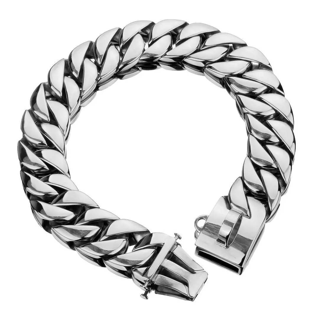 

Custom 32mm Stainless Steel Dog Collar Large Dog Bulldog Doberman Bulldog Upgrade Dog Harness Pet Supplies, Silver