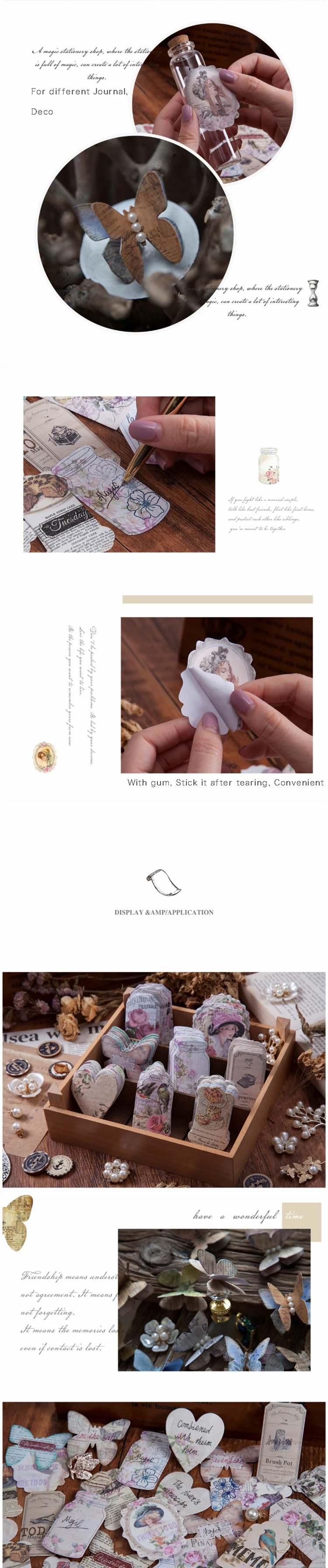 45pcs 8 designs time scrapbook special stickers bullet journal diy junk