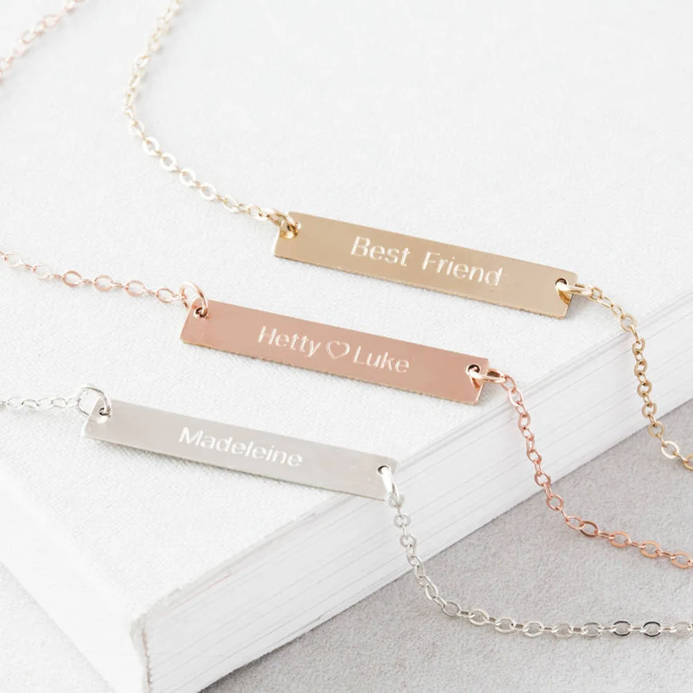 

Personalized Engraved Necklace Coordinates Custom Necklace for Women Best Friend Name Bar Necklaces Stainless Steel Jewelry, Silver / gold / black / black / rose gold / blue ...