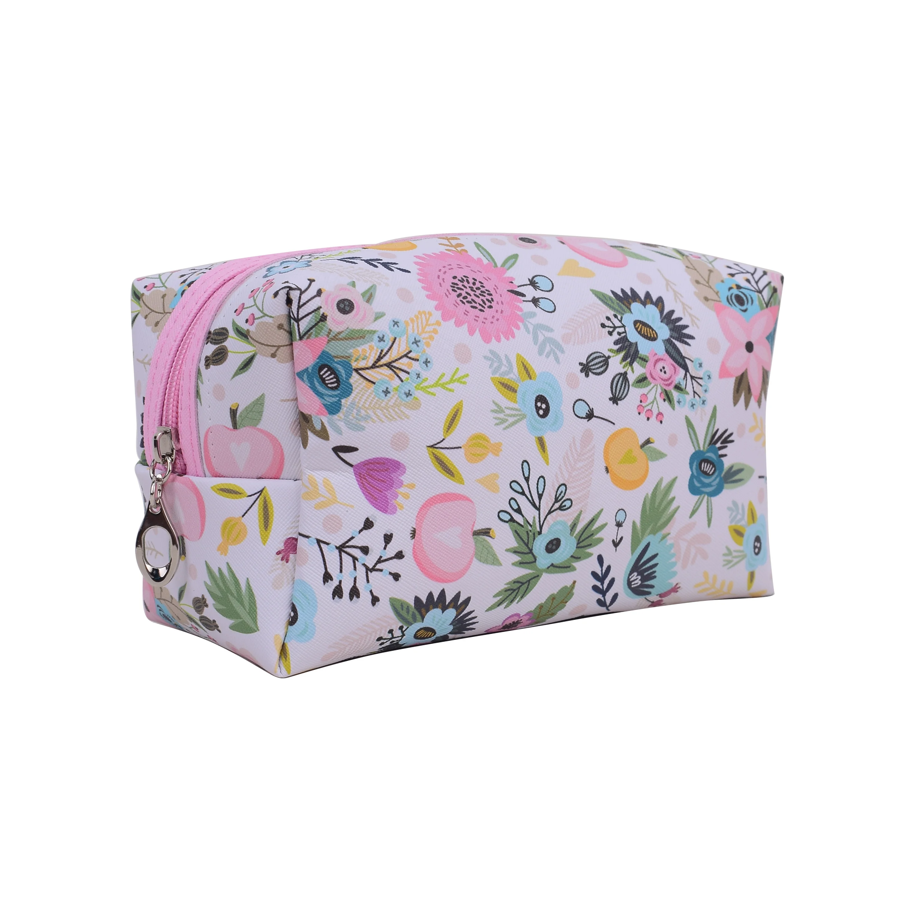 

Private Label Floral Pillow Shape Waterproof PU Cosmetic Bag Travel Toiletry Bag, As picture