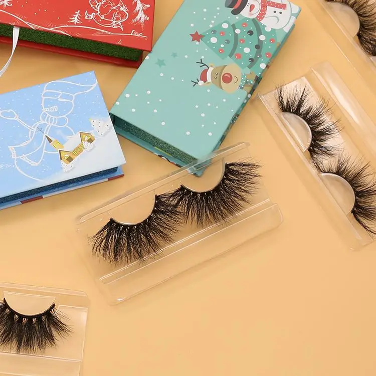 

100% Cruelty Free Natural Custom Package Box Handmade 3D Mink Lashes, Natural black or colorful