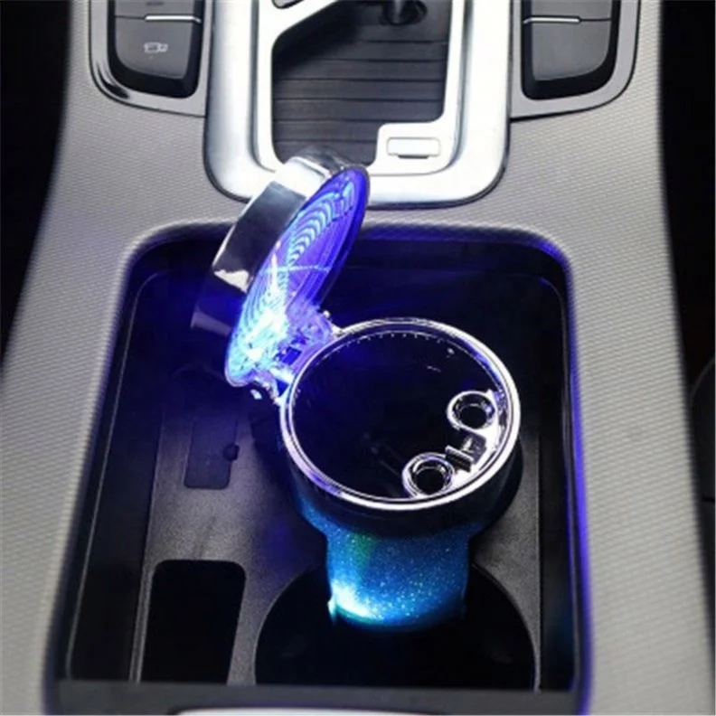 

Jhcentury New Plastic Colorful Automatic Leakproofness Convenient Car Ashtray With LED