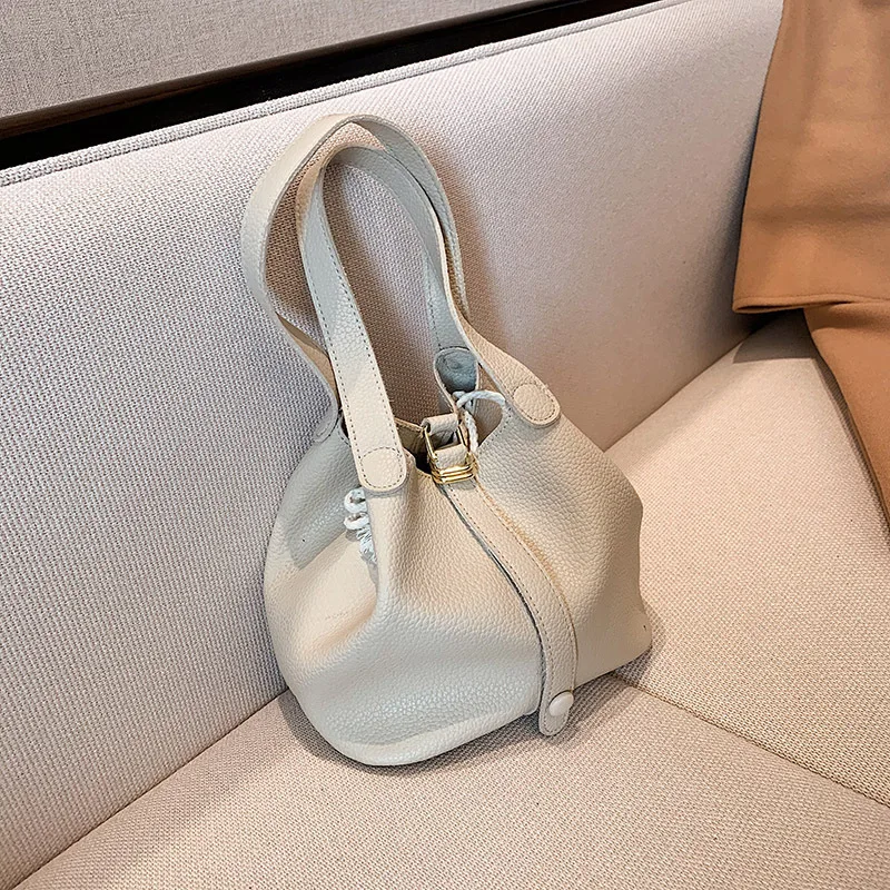 

The New Korean bucket Bag 2020 spring Summer bowknot ear crossbody single shoulder bag with candy color small handbag, Khaki,brown,black,white