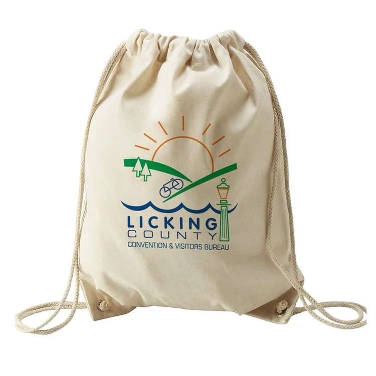 

Custom design Eco Friendly printing canvas cotton drawstring bag