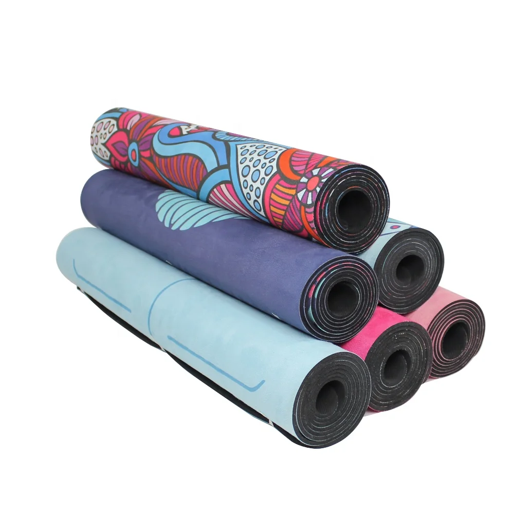 

Amazon wholesale OEM/ODM full color natural rubber yoga mats, suede yoga mat machine washable