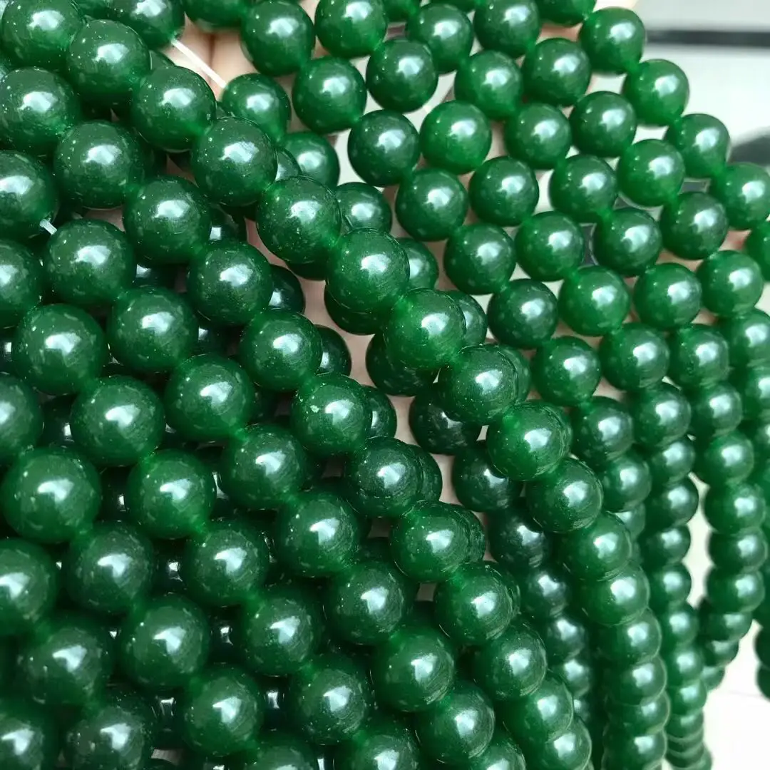 

8mm round loose Malaysian green jade loose strands beads