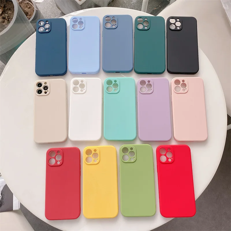 

Solid Color Frosted TPU Phone Case For iPhone 13 12 11 Pro Max Xs Xr Xs Max 7 8 Plus Candy Matte Back Cover, Multi colors