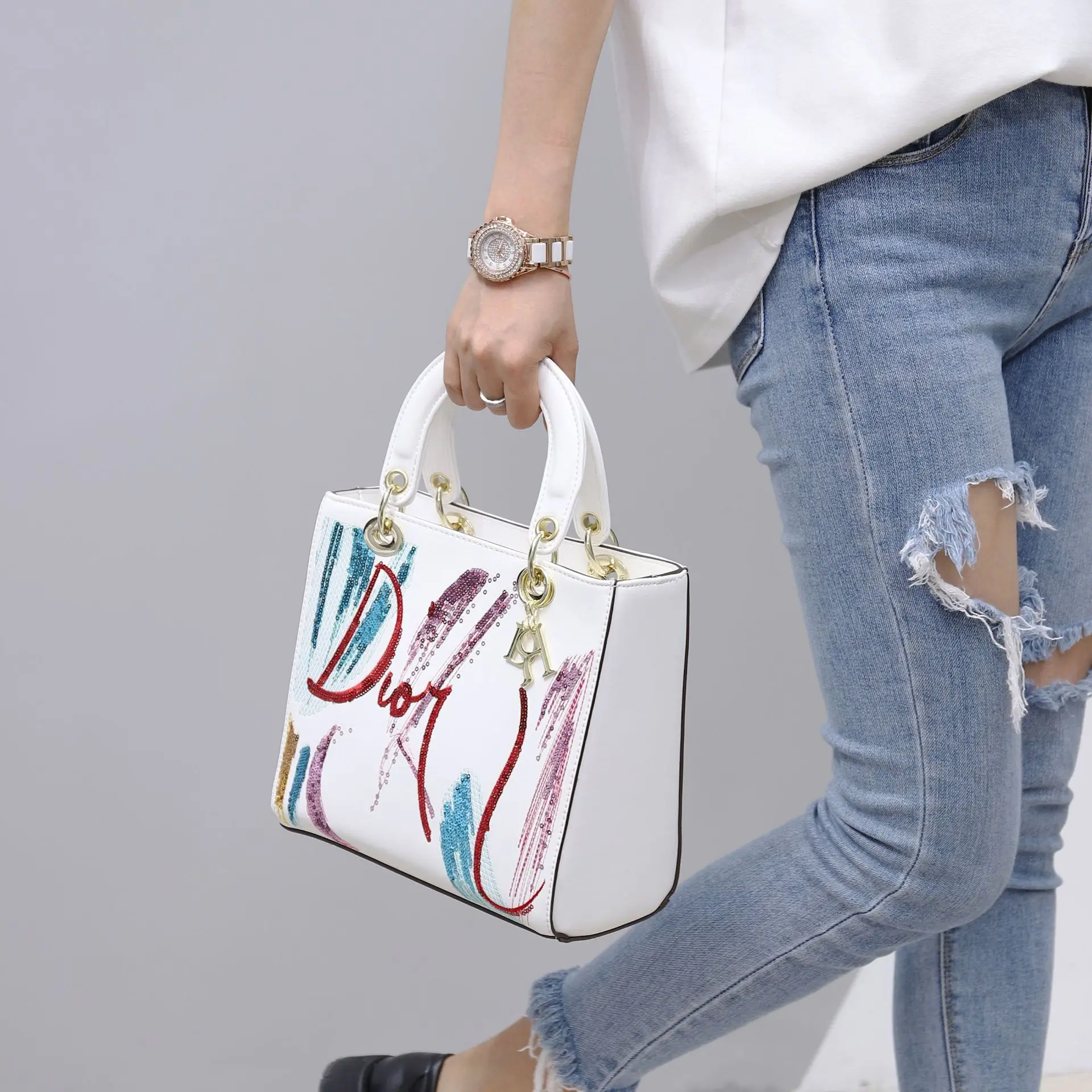 

Most Popular Pu Woman's Top-Handle Luxury Ladies Crossbody Shoulder Sequin Embroidery Purse Messenger Bags