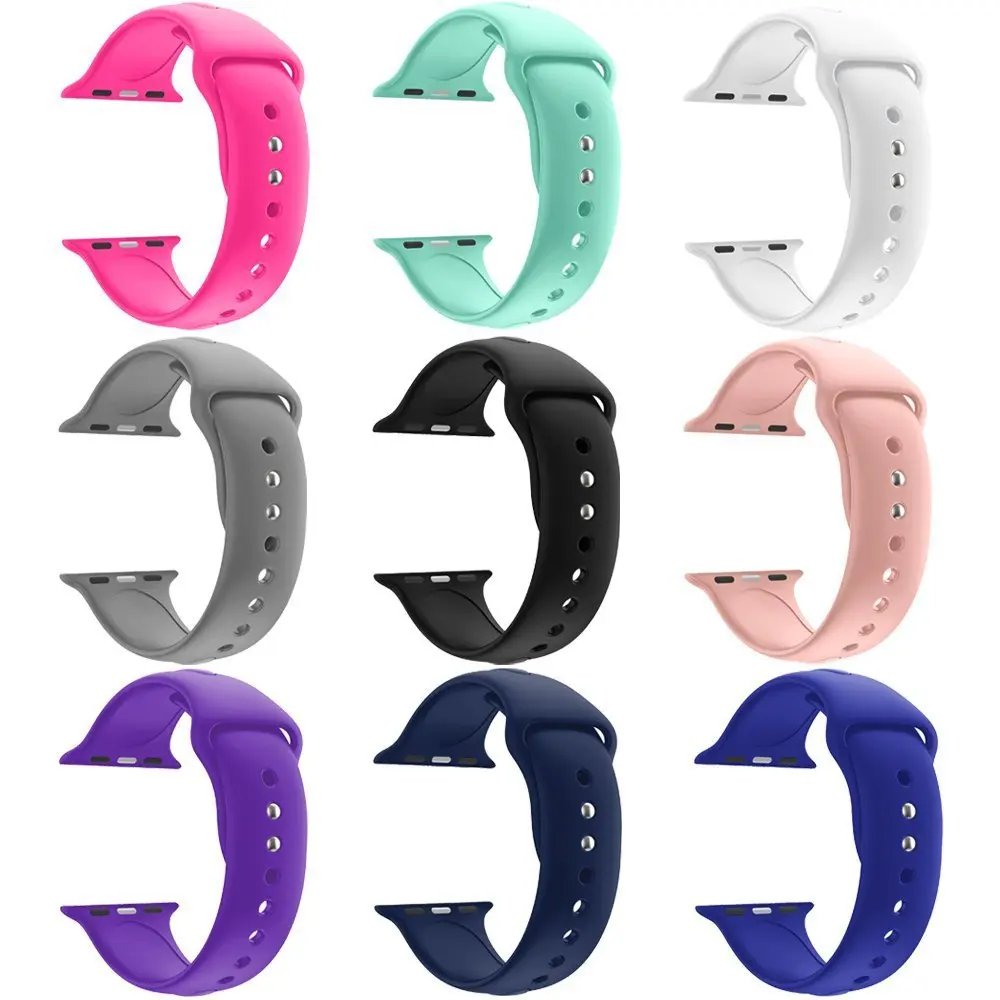 

Qiman Double Buckle Sport Waterproof Silicone Watch Band For Apple iWatch 5/4 Strap Replacement wrist band for iWatch 6/5/4/3/SE