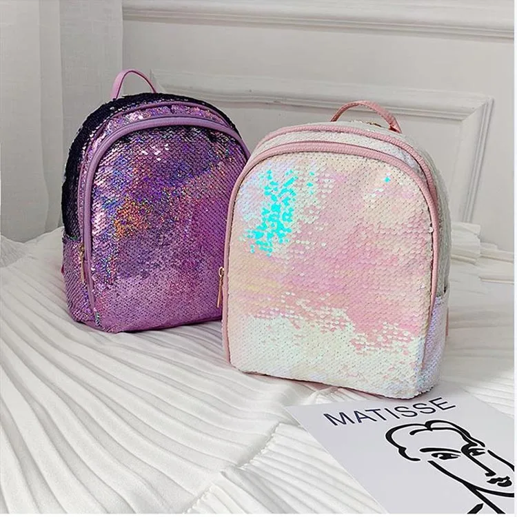 

Fashion School Bag pu Backpack Women Summer Big Size Sequin Backpacks Teenage Girls Bling Back Pack