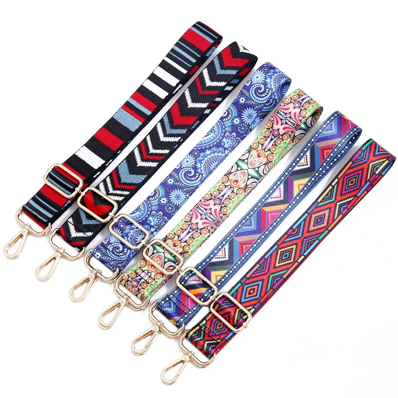 

Amazon Hot Selling Printing 1.5 Inch 3.8 cm Width Polyester Adjustable Guitar Strap Crossbody Shoulder Purse Bag Strap with Hook, Multi-colors