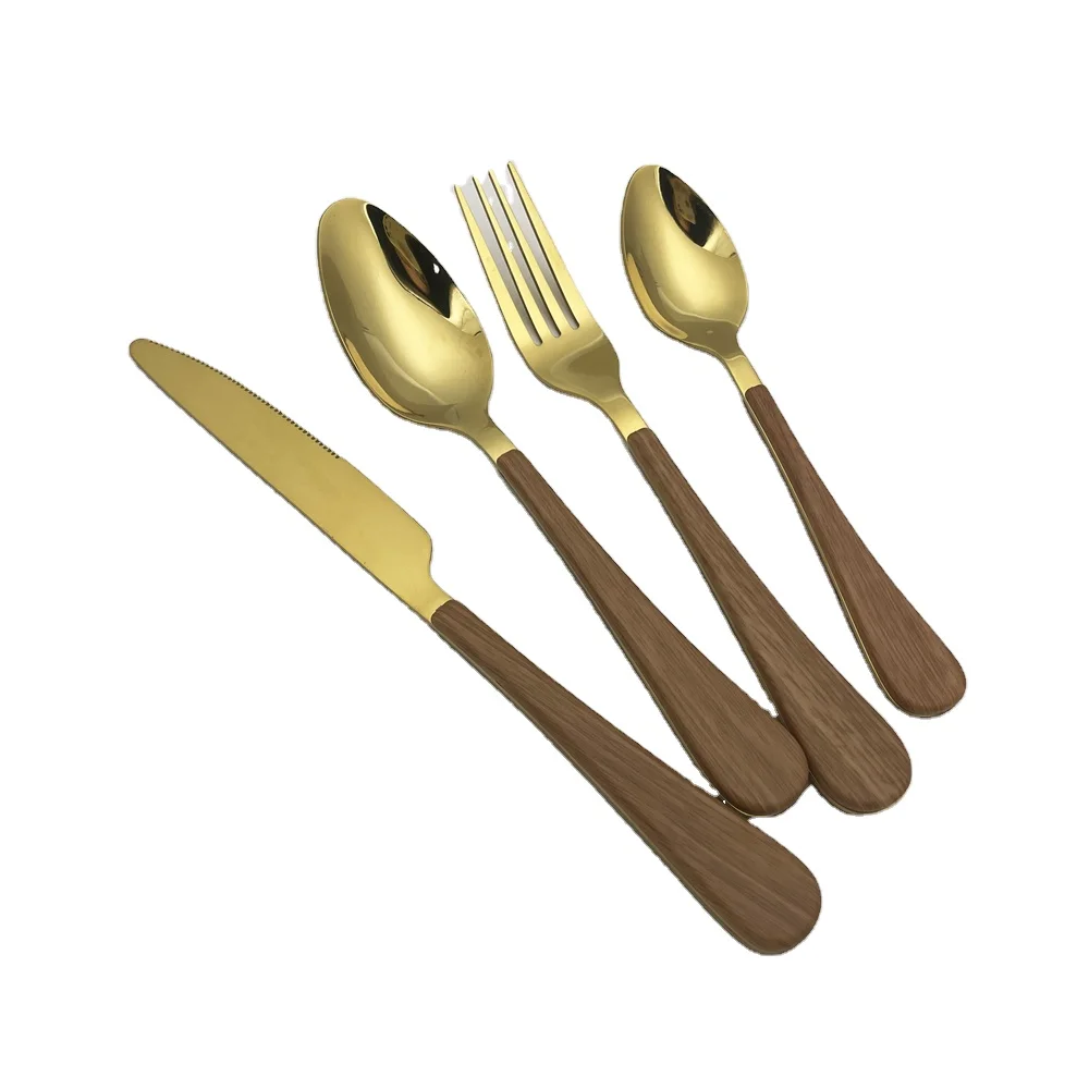 

2020 stock style besteck posate stainless steel Flatware set ensemble de couverts plastic handle cutlery set, Silver;gold;rose gold,rainbow color
