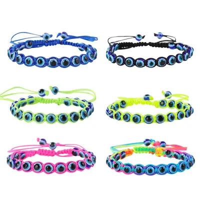 

New Handmade Braided Thread String Bracelet For Women Men Charm Lucky Rope Adjustable Jewelry Turkish Blue Evil Eyes Bracelets