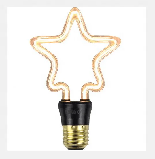 Star Shape 4W  E27 flexible Soft Filament Led Bulb for wedding Decorative lights