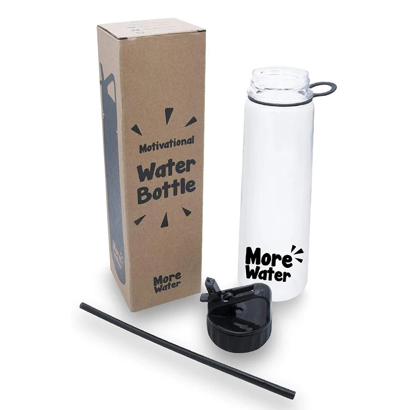 

Motivational Water Bottle With Time Marker To Drink Tritan Wide Mouth 32 oz BPA Free Sports Water Bottles Straw Lid, Clear or customized color