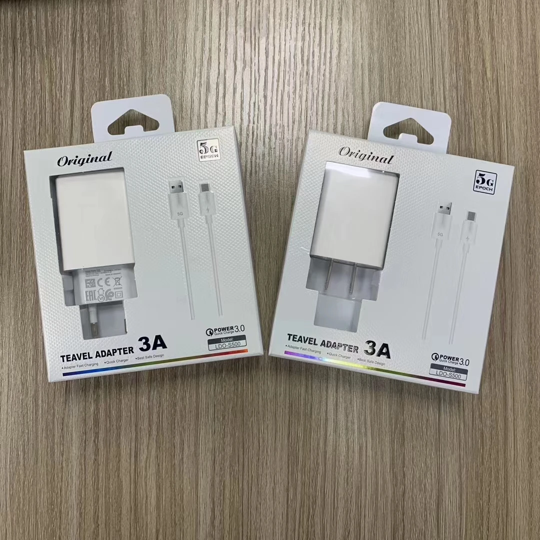 

2020 Hot sale High quality 5V/9V 3A Travel usb fast chargers Adapter for samsung mobile phone charger, White