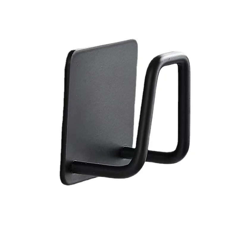 Modern Black Color Self Storage Organizer Kitchen Accessories Sink Rack Adhesive Wall Hooks Drain Drying Rack Sponges Holder