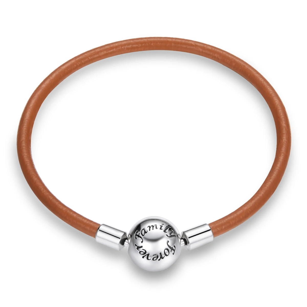 

BAMOER Vintage 925 Sterling Silver Brown Leather Chain Retro European Bracelet Statement for Women DIY Fine Jewelry SCB215