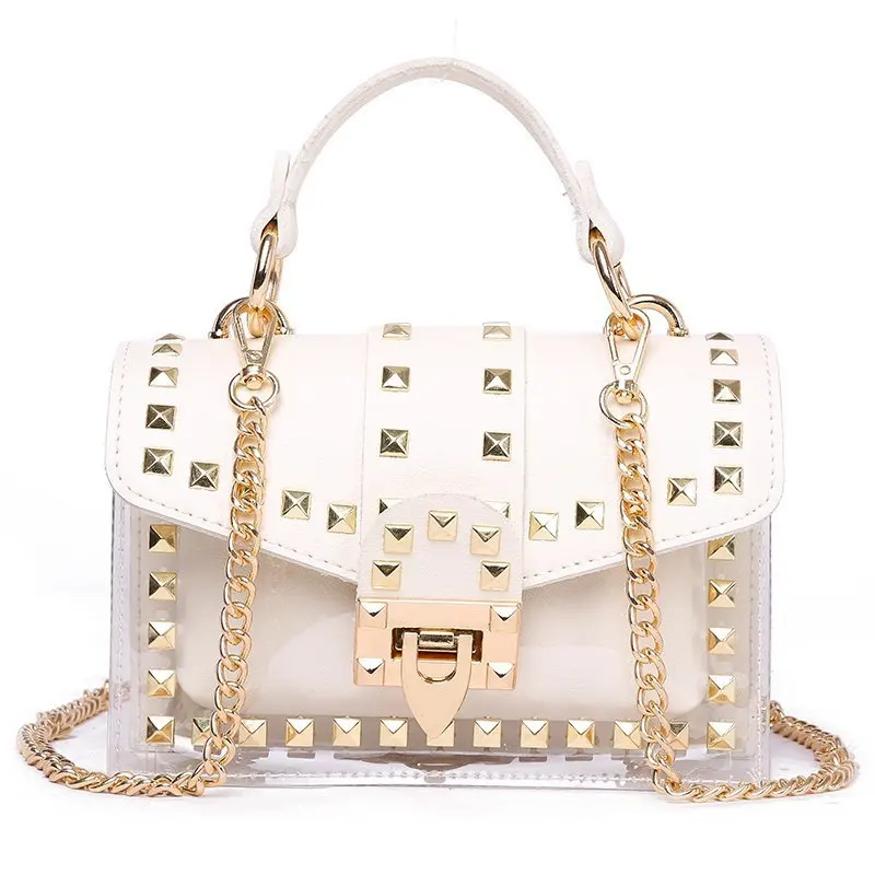

2021 Ladies Hand Bags Fashion Women Transparent Mini Shoulder Bag Chain Pvc Clear Color Small Composite Tote, Customizable