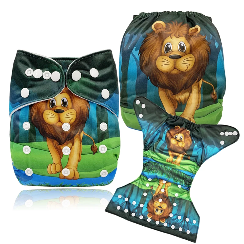 

Pororo Lion Pattern pocket diaper reusable wholesale baby cloth diaper newborn and infant baby diaper customized, Placement pattern