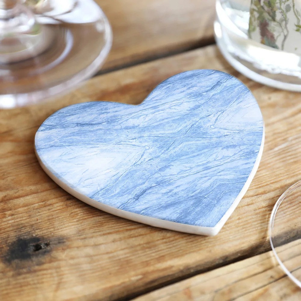 热卖甜心形多彩大理石设计杯垫饮料