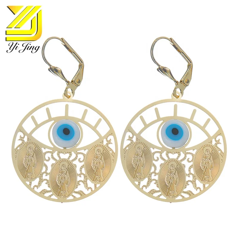 

Turkish eye guadalupe virgin mary st Jude religious Leading the fashion charm earrings