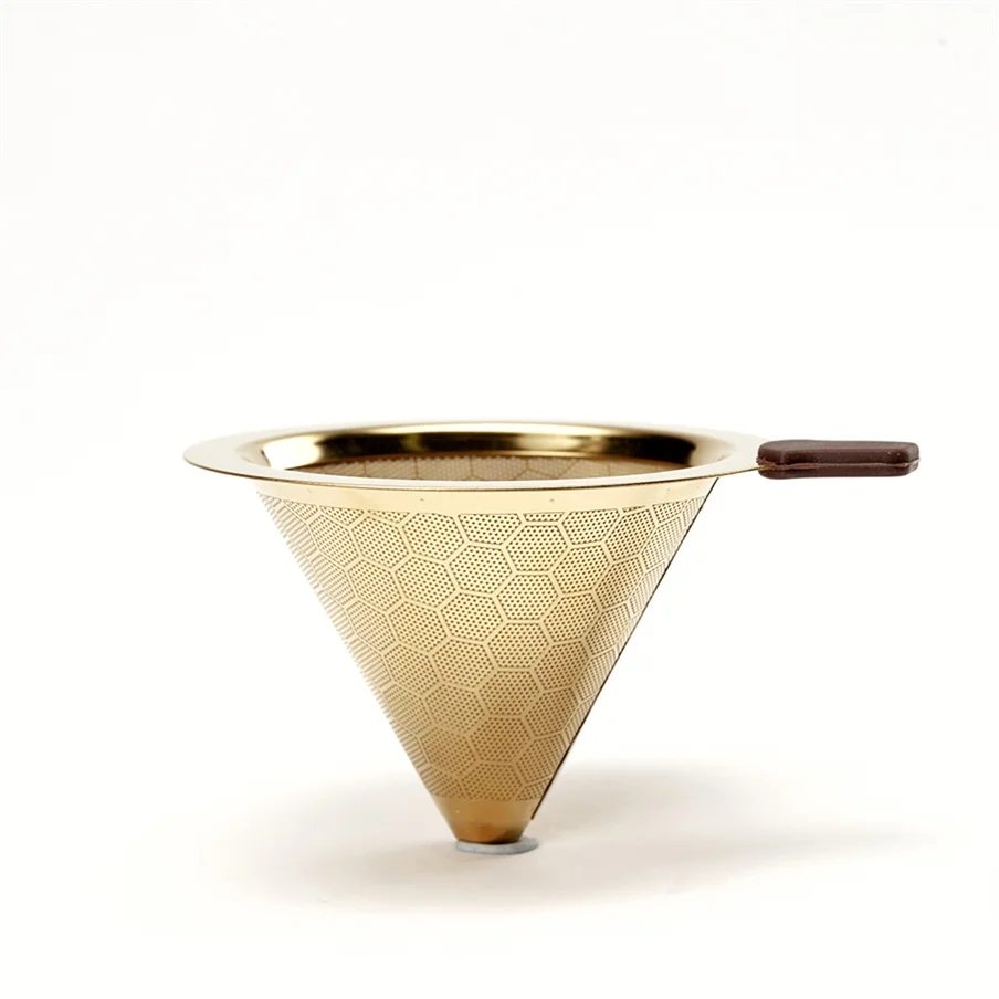 

High Quality Coffee With Filter Biodegradable Hario V60 Filter Coffee 01 04, Stainless steel color and golden