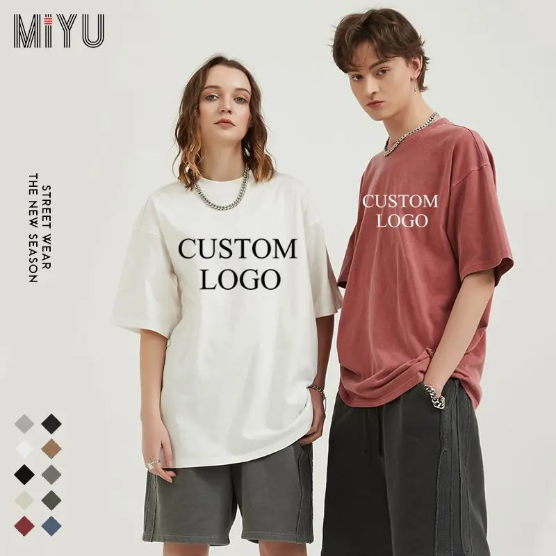 

MIYU 2021 High quality Shirt For Women Drop Sleeve 250 gsm Cotton Custom Heavy Weight Oversized Essential Tshirt, Daily life