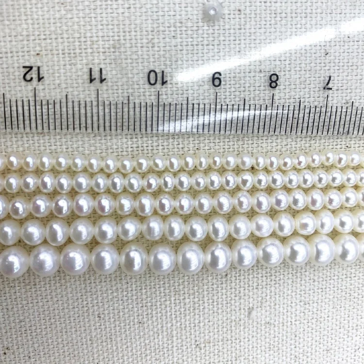 

2021 Popular style 3A -5A quallity Natural freshwater pearls strands 3mm-6mm small size white/pink/purple round pearl Necklace