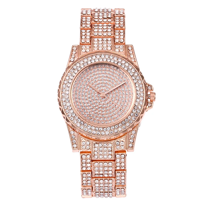 

Women Watches 2021 Luxury Diamond Quartz Ladies Rose Gold Watch, 3 colors