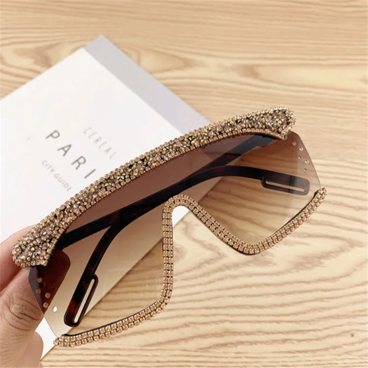 

Korea Fashion diamond half frame sunglasses crystal luxury bling diamond rimless sunglasses, Mix color or custom colors