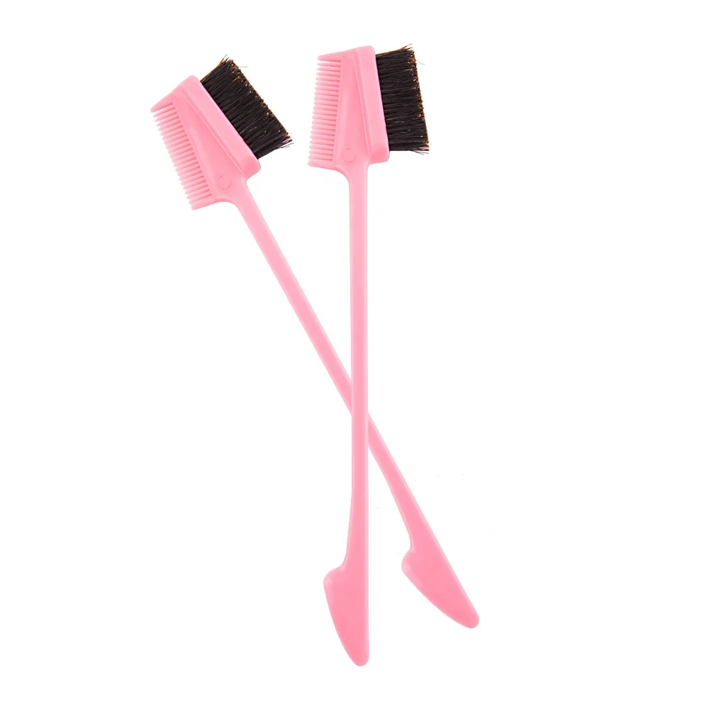 

Hot Selling Plastic Hair Beauty Plastic Small Double Sided Hair Edge Control Comb and Brush