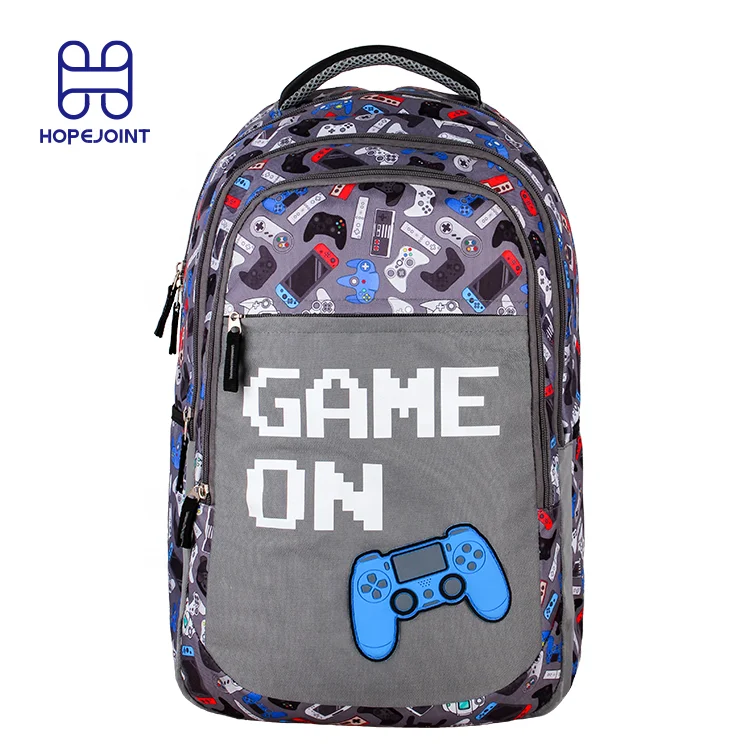 

Large capacity printed game cartoon school laptop bags backpack for student boys