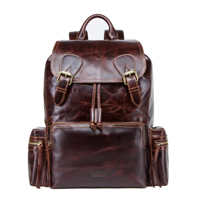 

Quality Genuine Large Capacity Vintage Business Backpack Bag Waterproof Leather Men