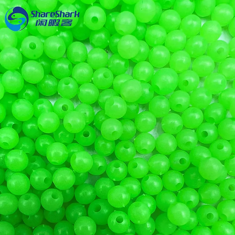 

Green Plastic Glow in the Dark Round Oval Shape Luminous Fishing Beads